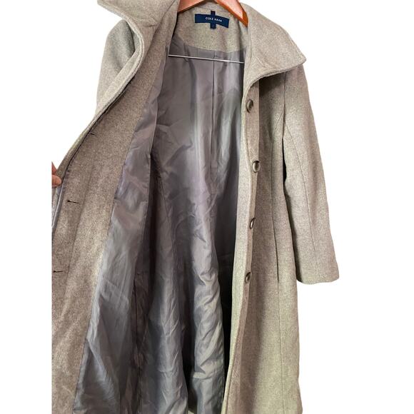 NWOT Cole Haan Women's Minimal Wool Blend Car Coat US 2 Light Gray Long Winter - Picture 12 of 13
